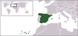 locatie van spanje in europa